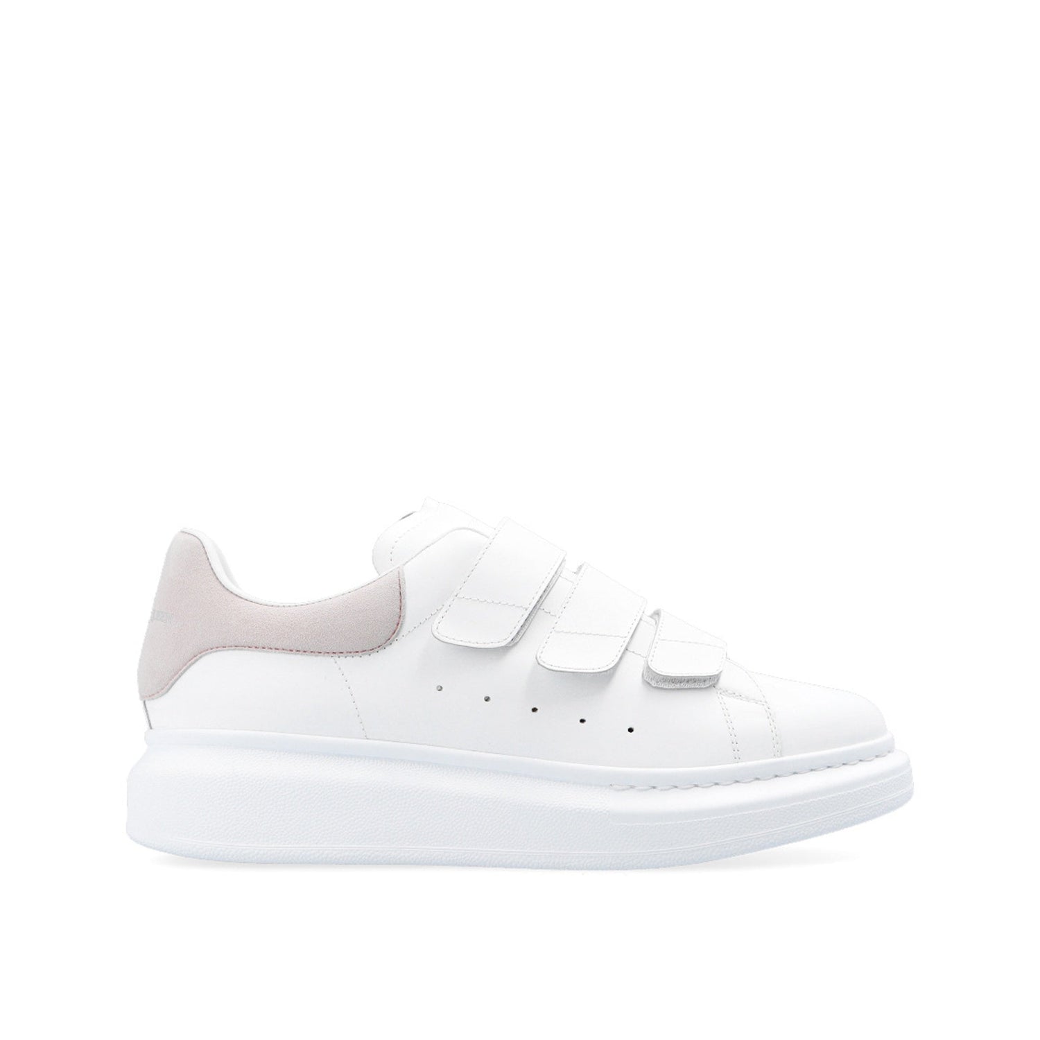 Alexander McQueen White And Black Leather Triple Velcro Oversized Sneakers  - ShopStyle